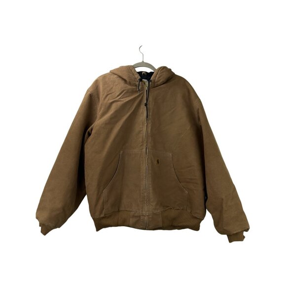 Vintage Cahartt Jacket Mens XL Brown Full Zip Canvas J130 BRN Distressed Work